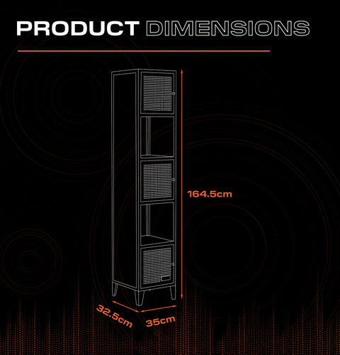 Mesh-Tek Tall 5 Cube Storage Unit - Black / Blue