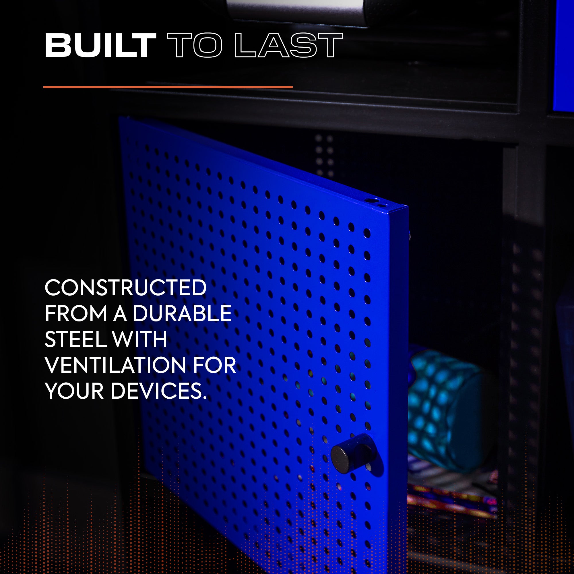 Mesh-Tek Tall 6 Cube Storage Unit - Black / Blue