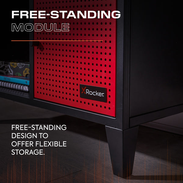 Mesh-Tek Tall 6 Cube Storage Unit - Black / Red