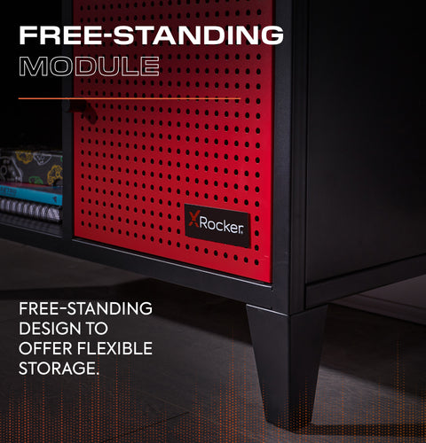Mesh-Tek Tall 6 Cube Storage Unit - Black / Red