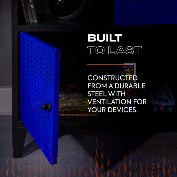 Mesh-Tek Wide 6 Cube Storage Unit - Black / Blue