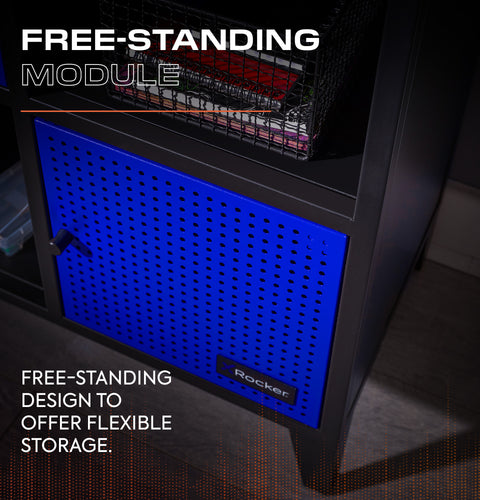 Mesh-Tek Wide 6 Cube Storage Unit - Black / Blue