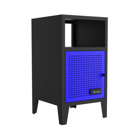 Mesh-Tek Bedside Table Storage Cabinet - Black / Blue