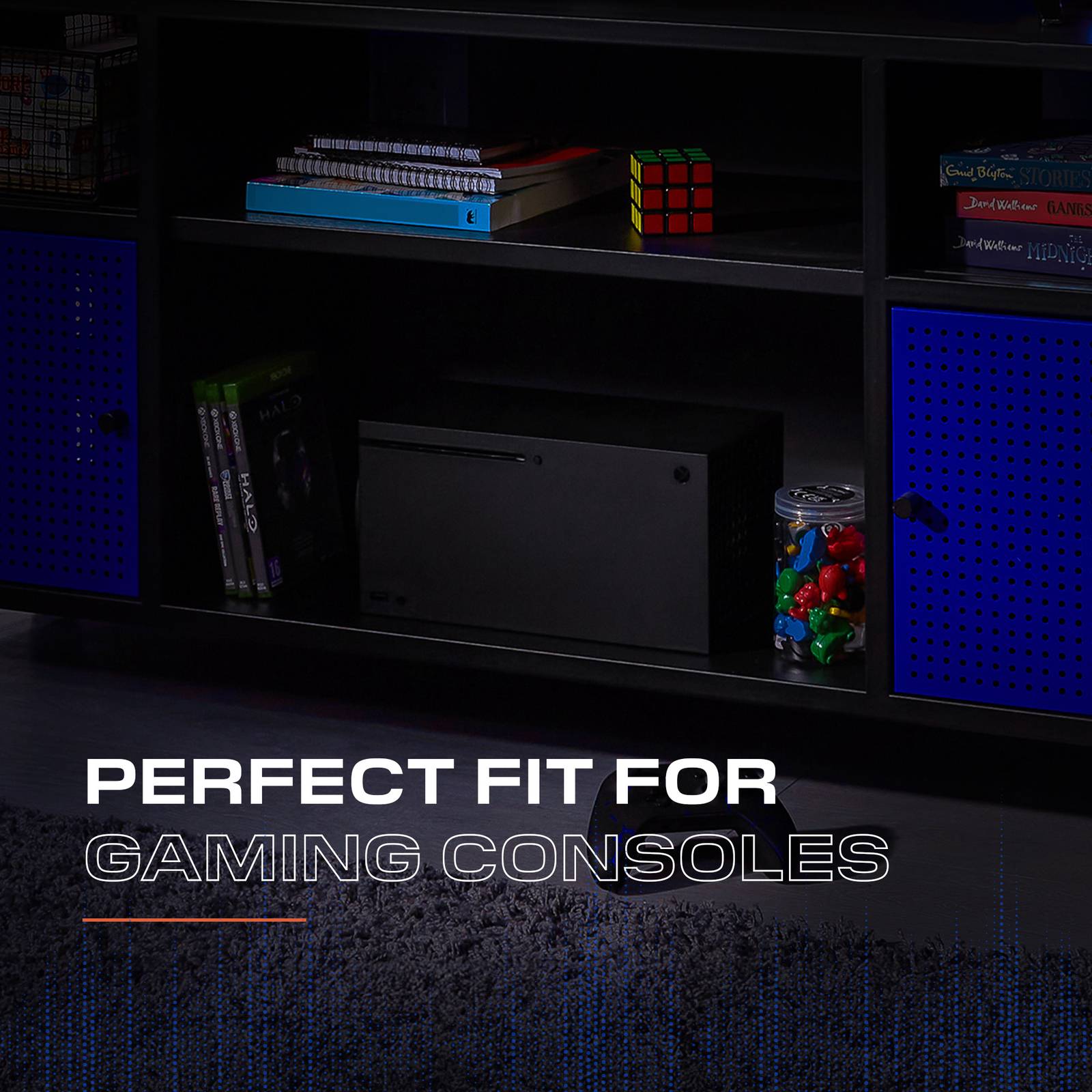 Mesh-Tek Media TV Unit - Black / Blue