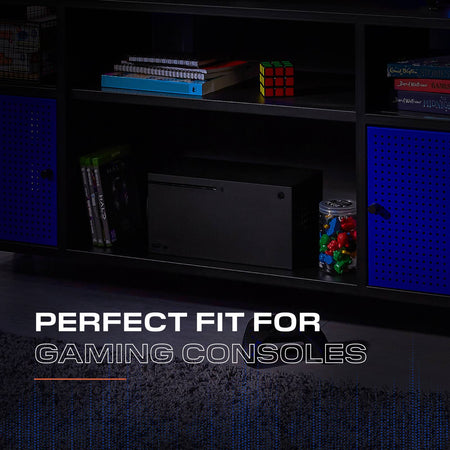 Mesh-Tek Media TV Unit with Storage - Black / Blue