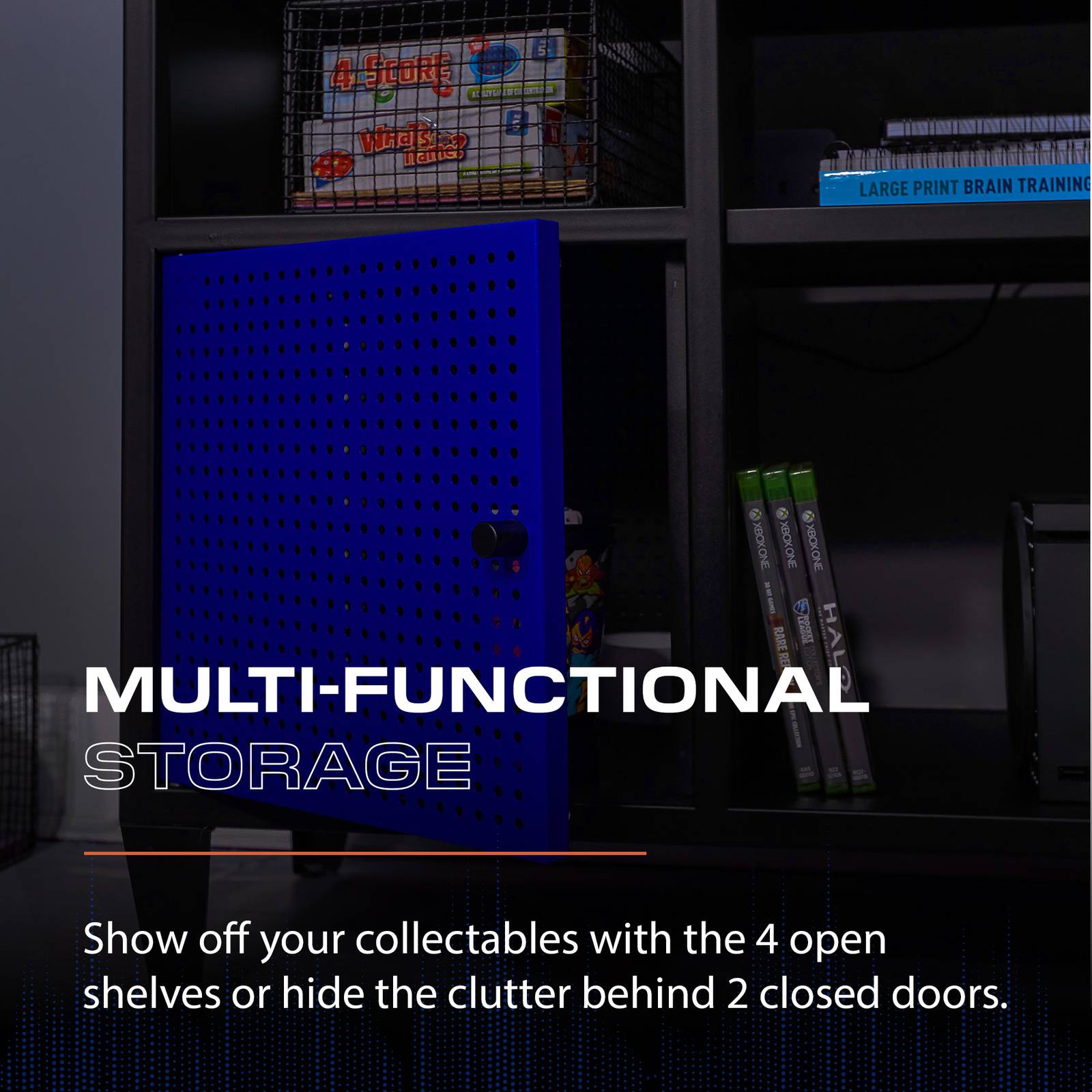 Mesh-Tek Media TV Unit - Black / Blue