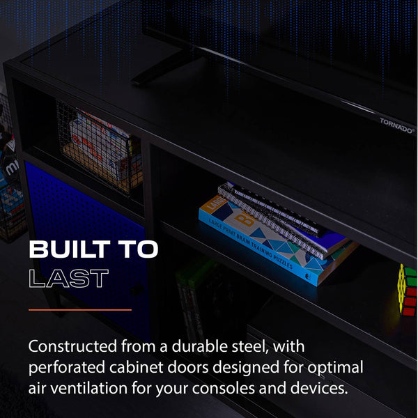 Mesh-Tek Media TV Unit - Black / Blue