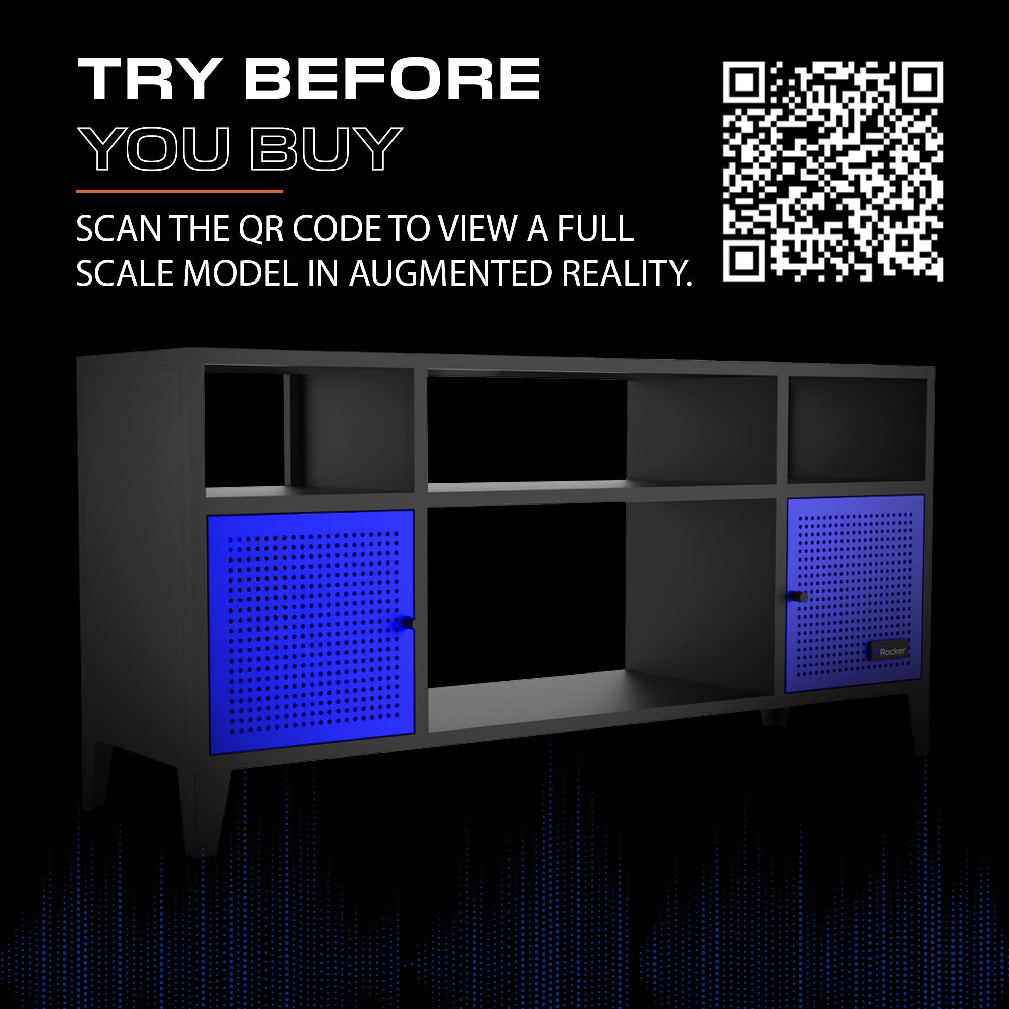 Mesh-Tek Media TV Unit - Black / Blue