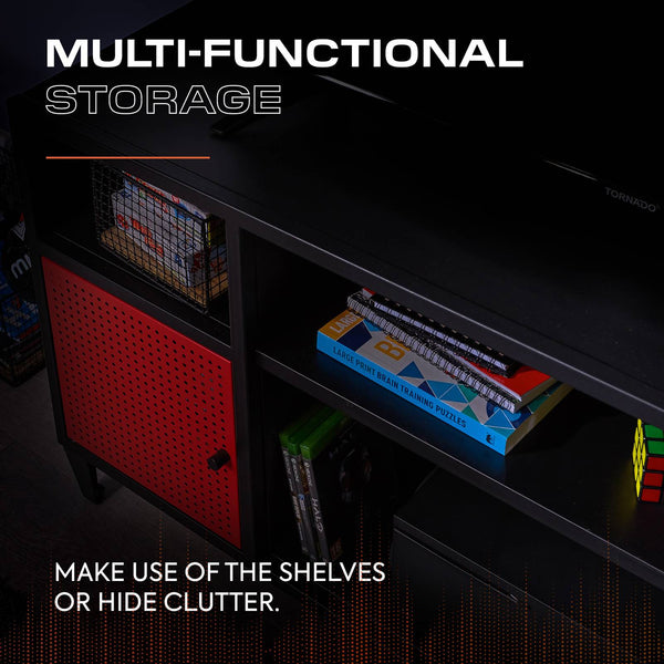 Mesh-Tek Media TV Unit - Black / Red