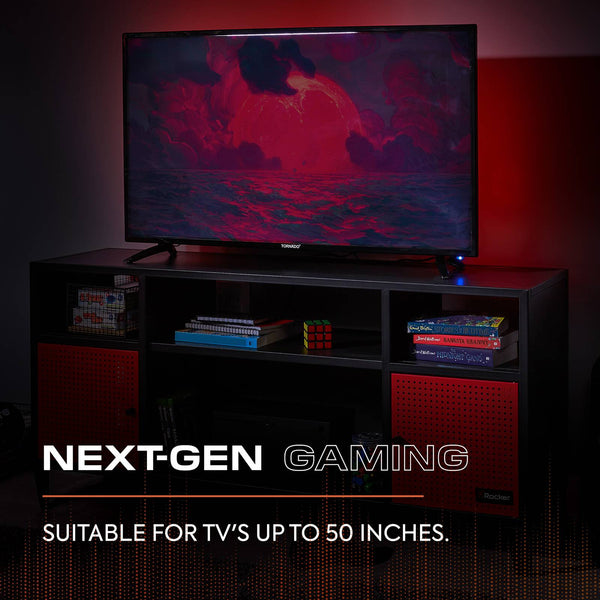 Mesh-Tek Media TV Unit - Black / Red