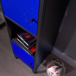 Mesh-Tek Tall 5 Cube Display Cabinet - Black / Blue