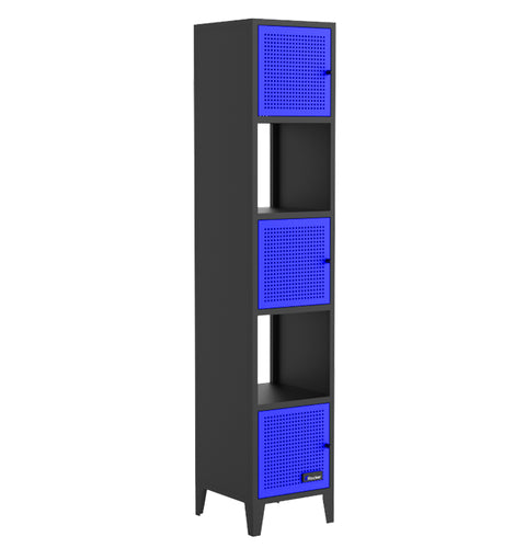Mesh-Tek Large Entertainment Centre TV Storage Unit - Black / Blue