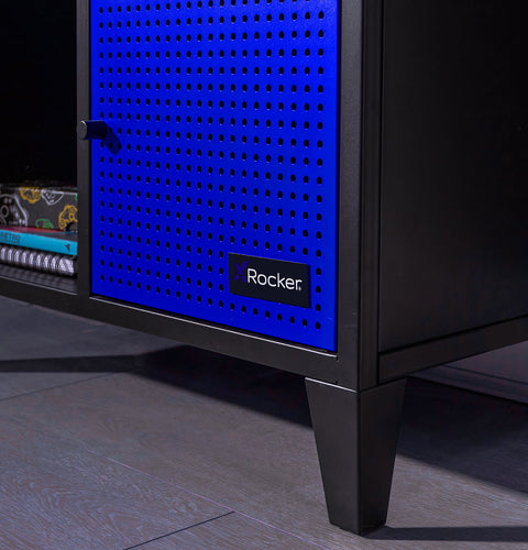 Mesh-Tek Large Entertainment Centre TV Storage Unit - Black / Blue
