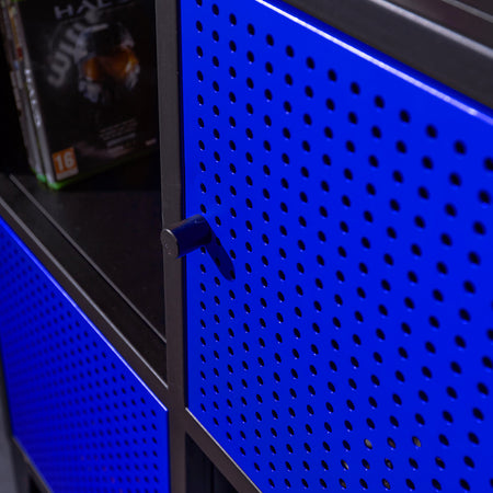 Mesh-Tek Wide 6 Cube Storage Cabinet - Black / Blue