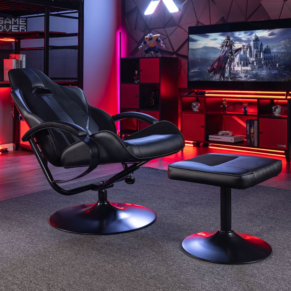 Milano Rocking Recliner Gaming Chair with Footstool