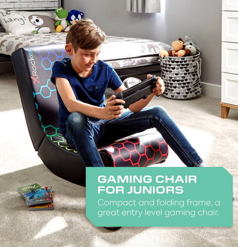 Video Rocker Gaming Chair for Kids - Neo Hex