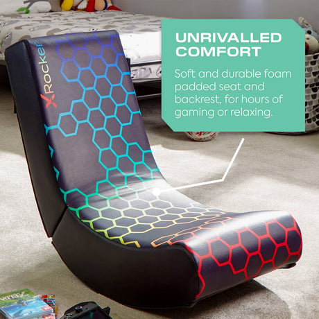 Video Rocker Gaming Chair for Kids - Neo Hex