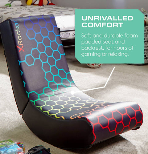 Video Rocker Gaming Chair for Kids - Neo Hex