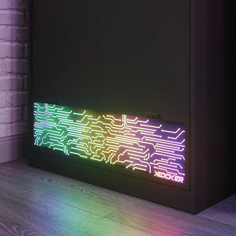 NeoNite with electronic circuit design on a dark background