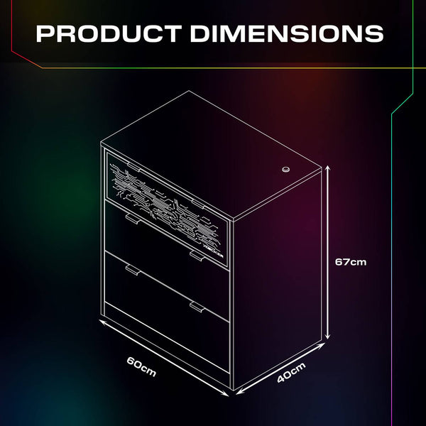 NeoNite Chest of 3 Drawers with Neo Motion™ Sync App Controlled LED Lights - Black