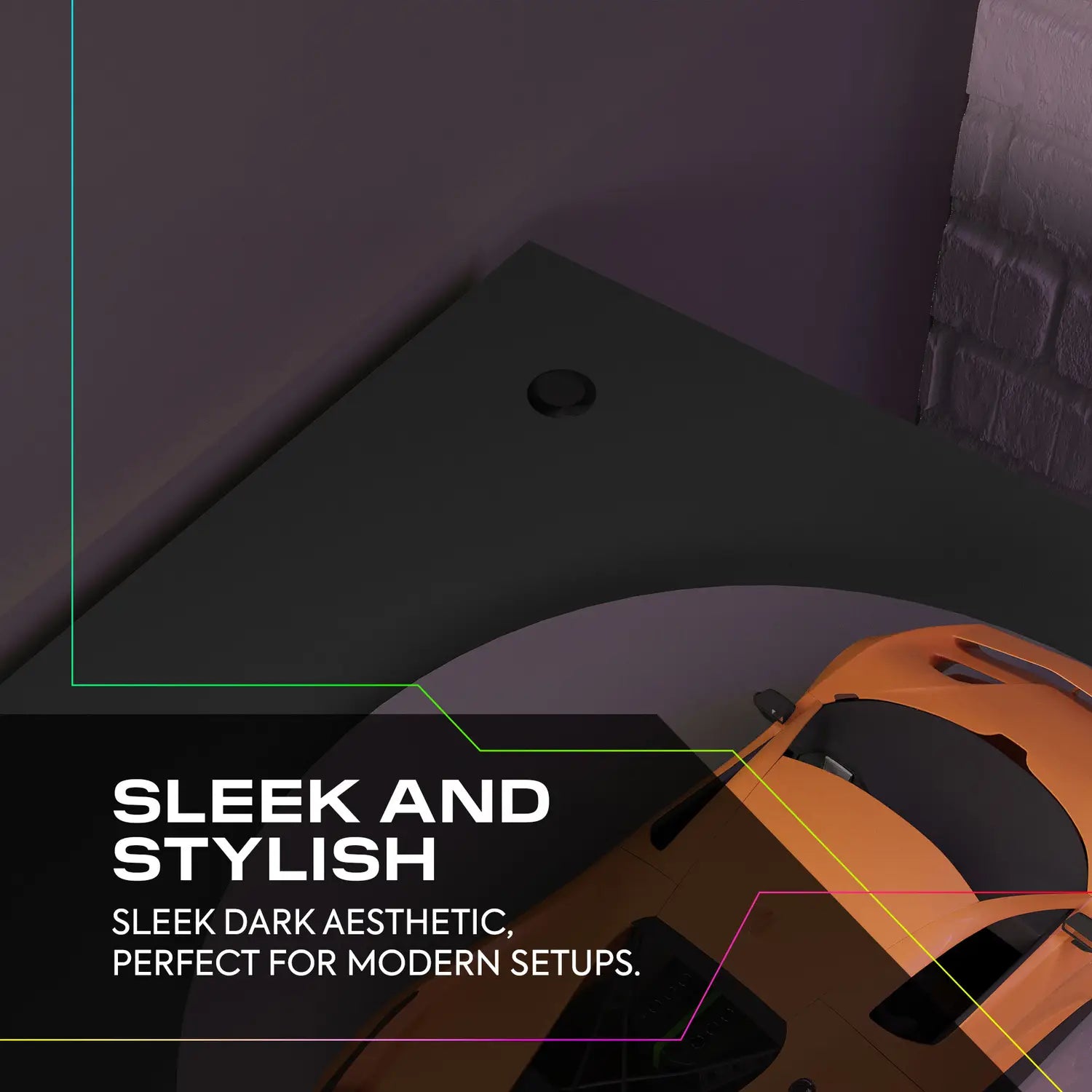 Accessories on the drawers surface with text highlighting sleek and stylish design.