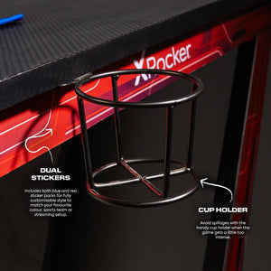 Ocelot Gaming Desk with Blue/Red Stickers and FREE Mousepad