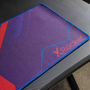 Ocelot Gaming Desk with Blue/Red Stickers and FREE Mousepad