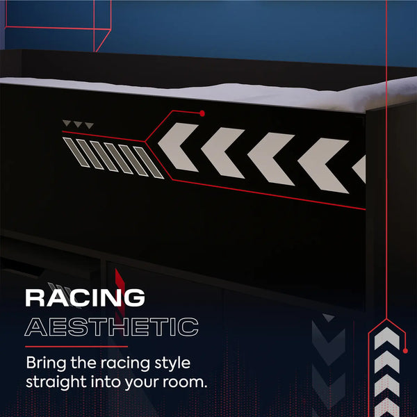 Octane Mid Sleeper Gaming Cabin Bed Storage and Pull-out Desk - Red