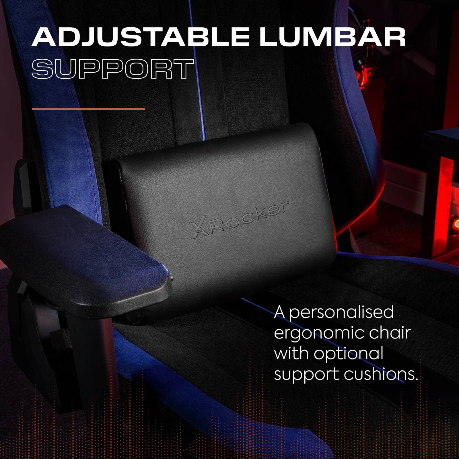 Onyx Ergonomic PC Office Gaming Chair - Fabric Black / Blue