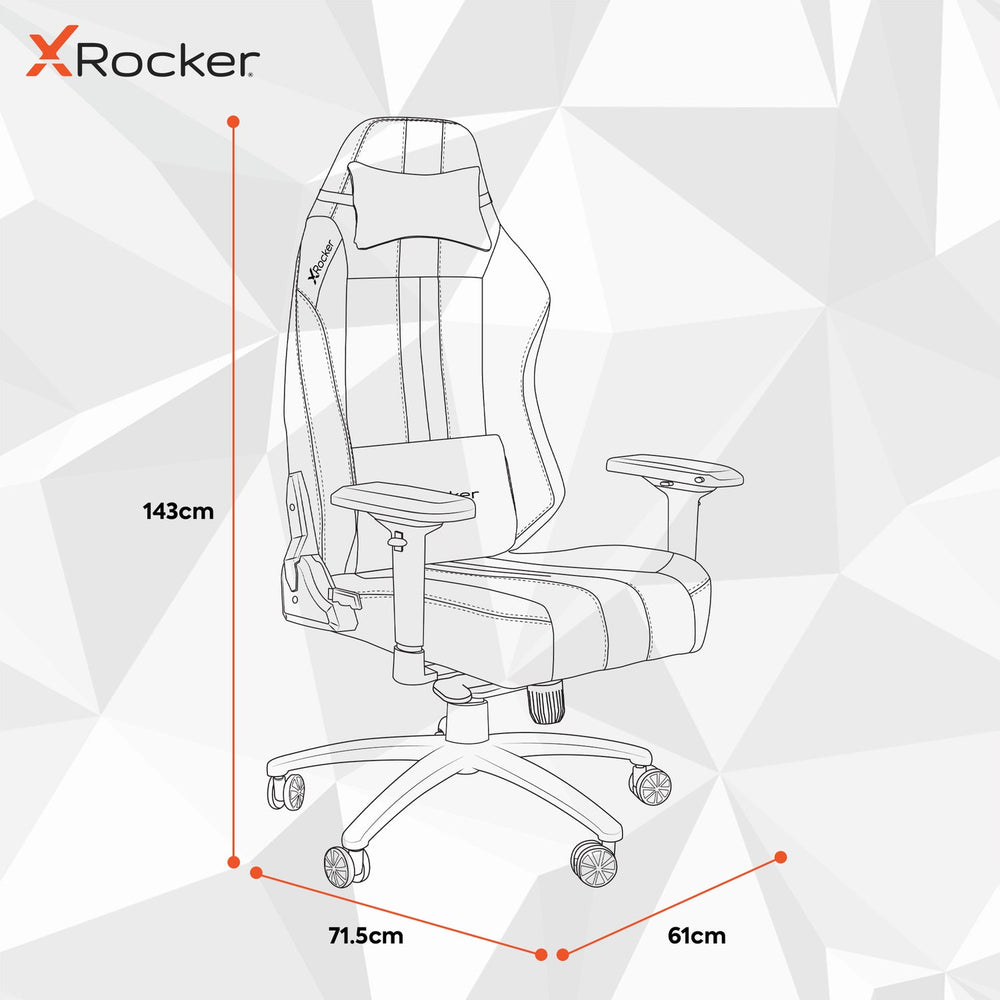 Onyx Fabric Office Gaming Chair - Stone / Slate Grey