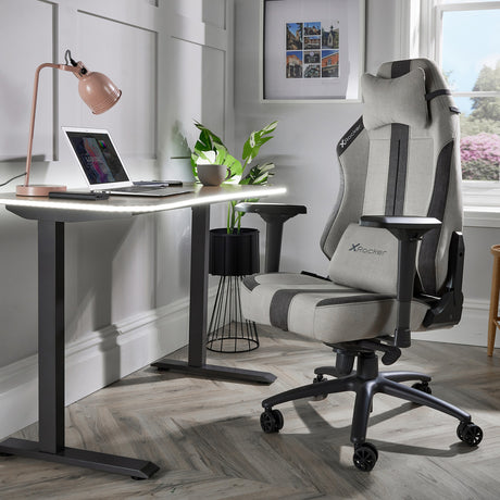 Onyx Fabric Office Gaming Chair - Stone / Slate Grey