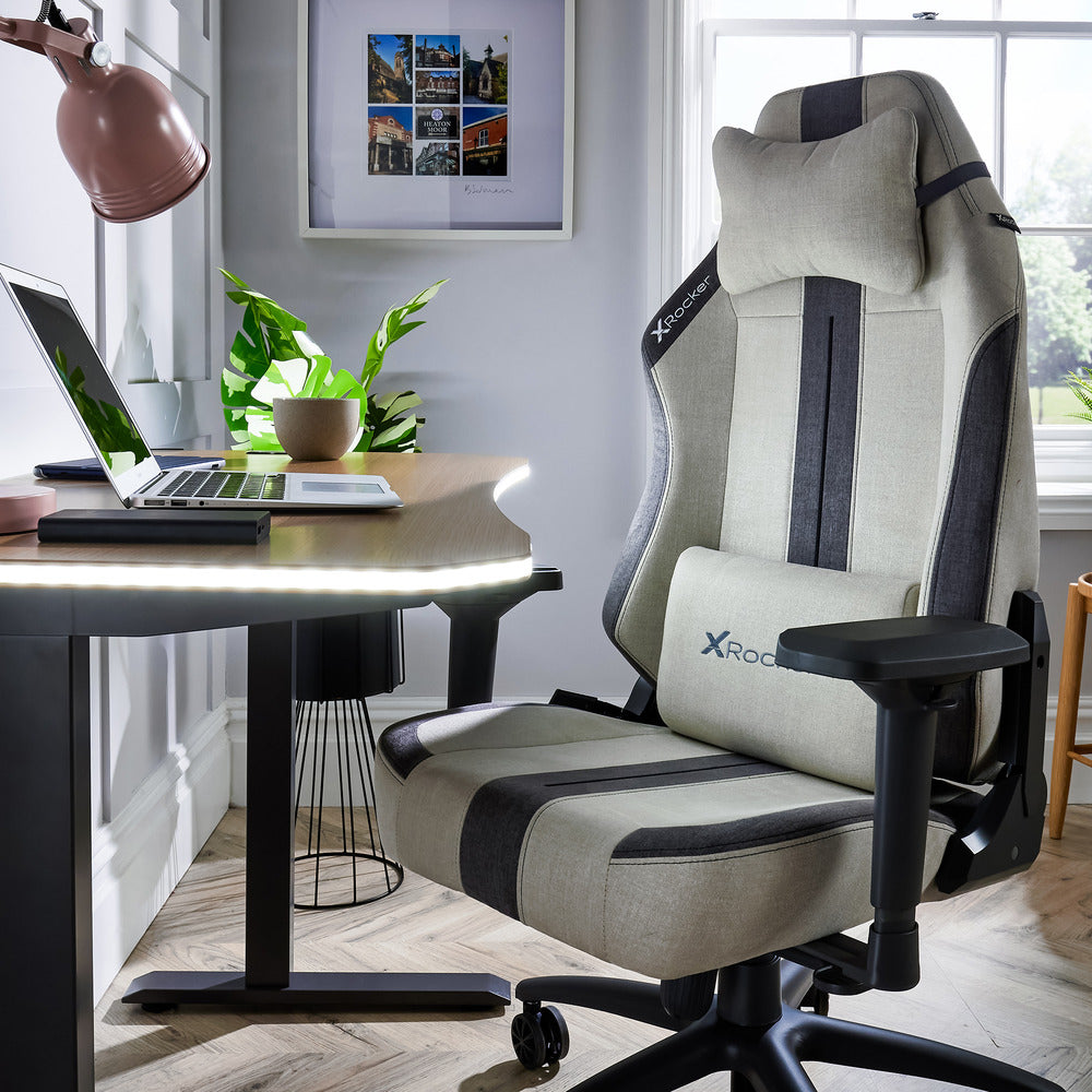 Onyx Fabric Office Gaming Chair - Stone / Slate Grey