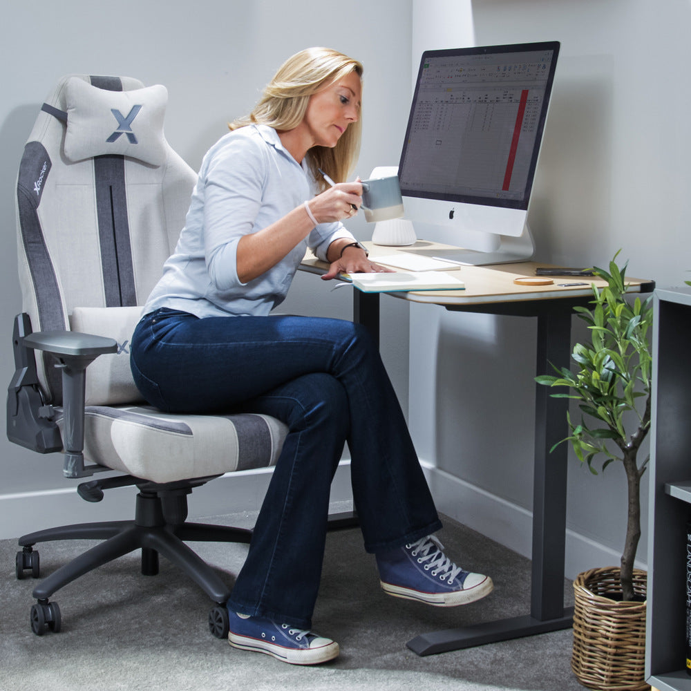 Onyx Fabric Office Gaming Chair - Stone / Slate Grey