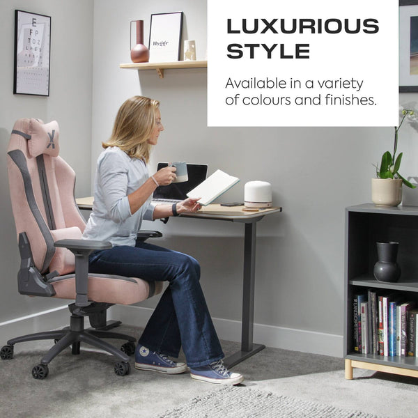 Onyx Ergonomic PC Office Gaming Chair - Fabric Pink / Grey
