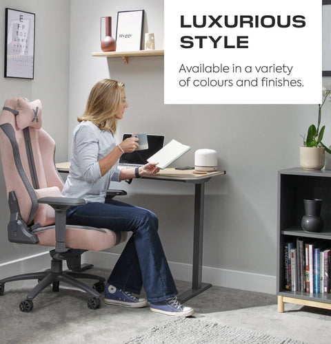 Onyx Ergonomic PC Office Gaming Chair - Fabric Pink / Grey