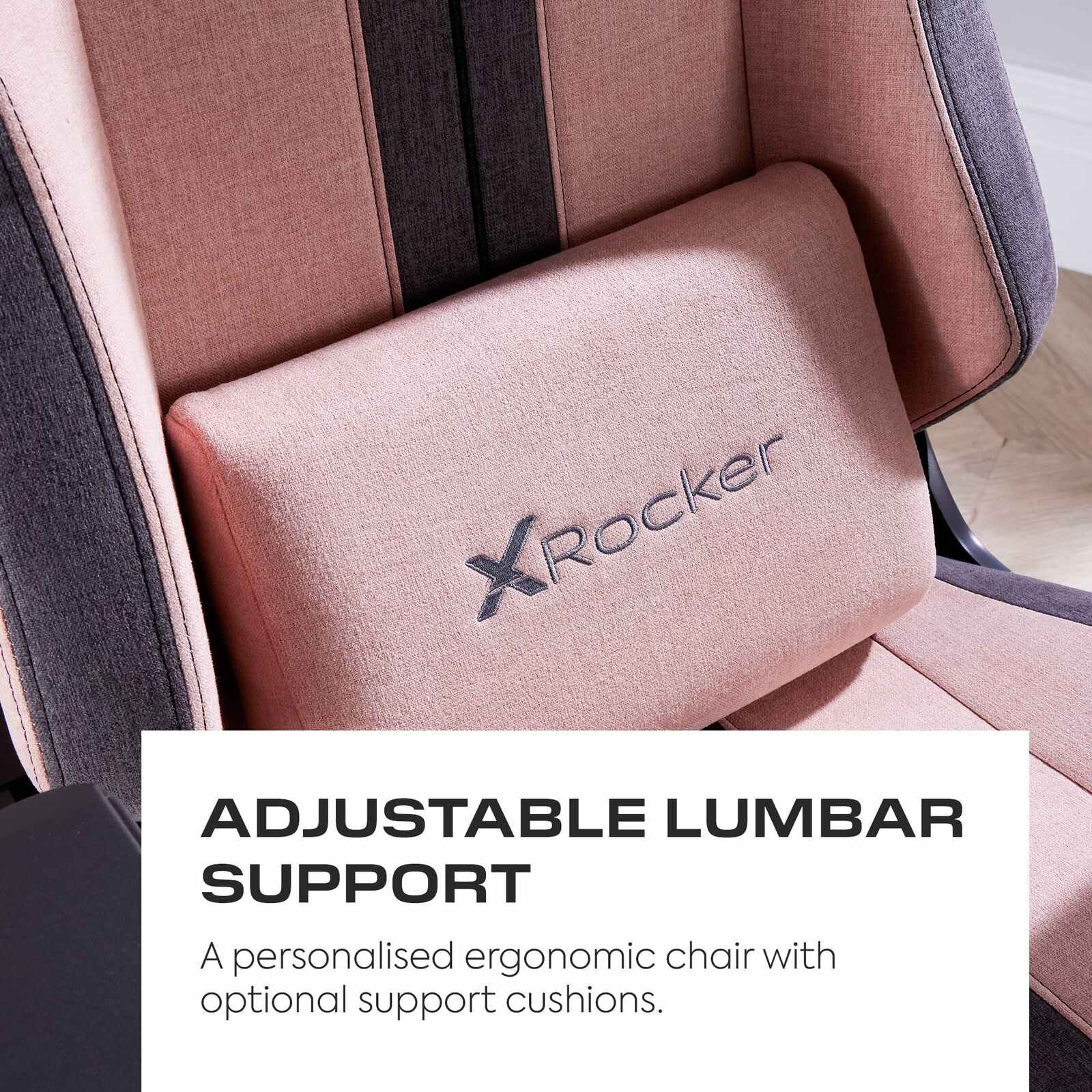 Onyx Ergonomic PC Office Gaming Chair - Fabric Pink / Grey