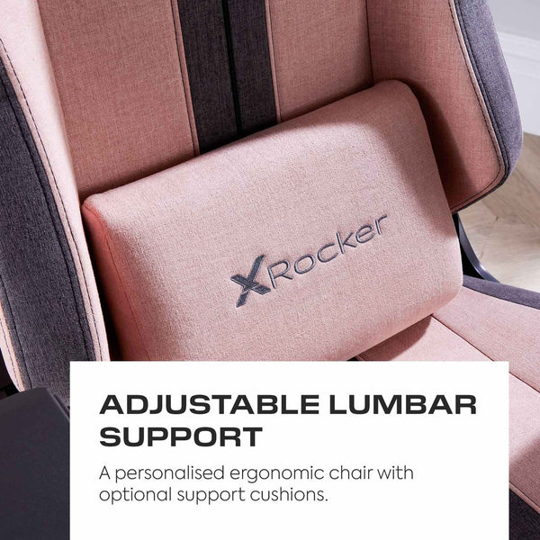 Onyx Ergonomic PC Office Gaming Chair - Fabric Pink / Grey