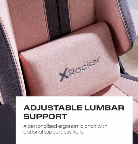 Onyx Ergonomic PC Office Gaming Chair - Fabric Pink / Grey