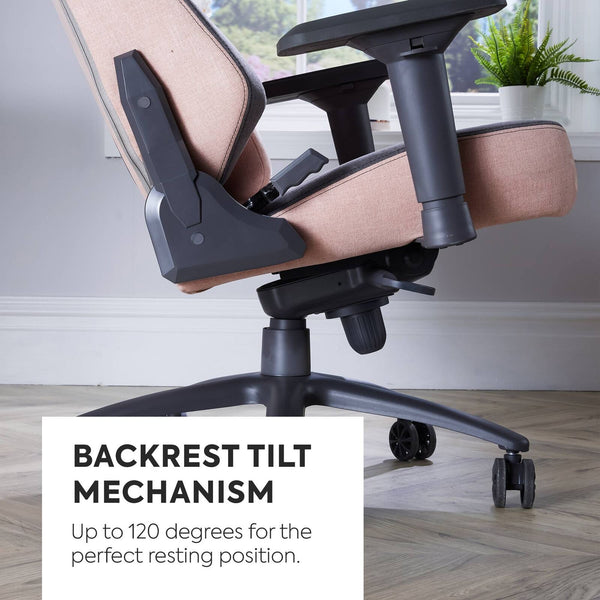 Onyx Ergonomic PC Office Gaming Chair - Fabric Pink / Grey