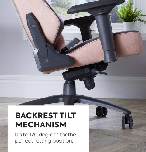 Onyx Ergonomic PC Office Gaming Chair - Fabric Pink / Grey