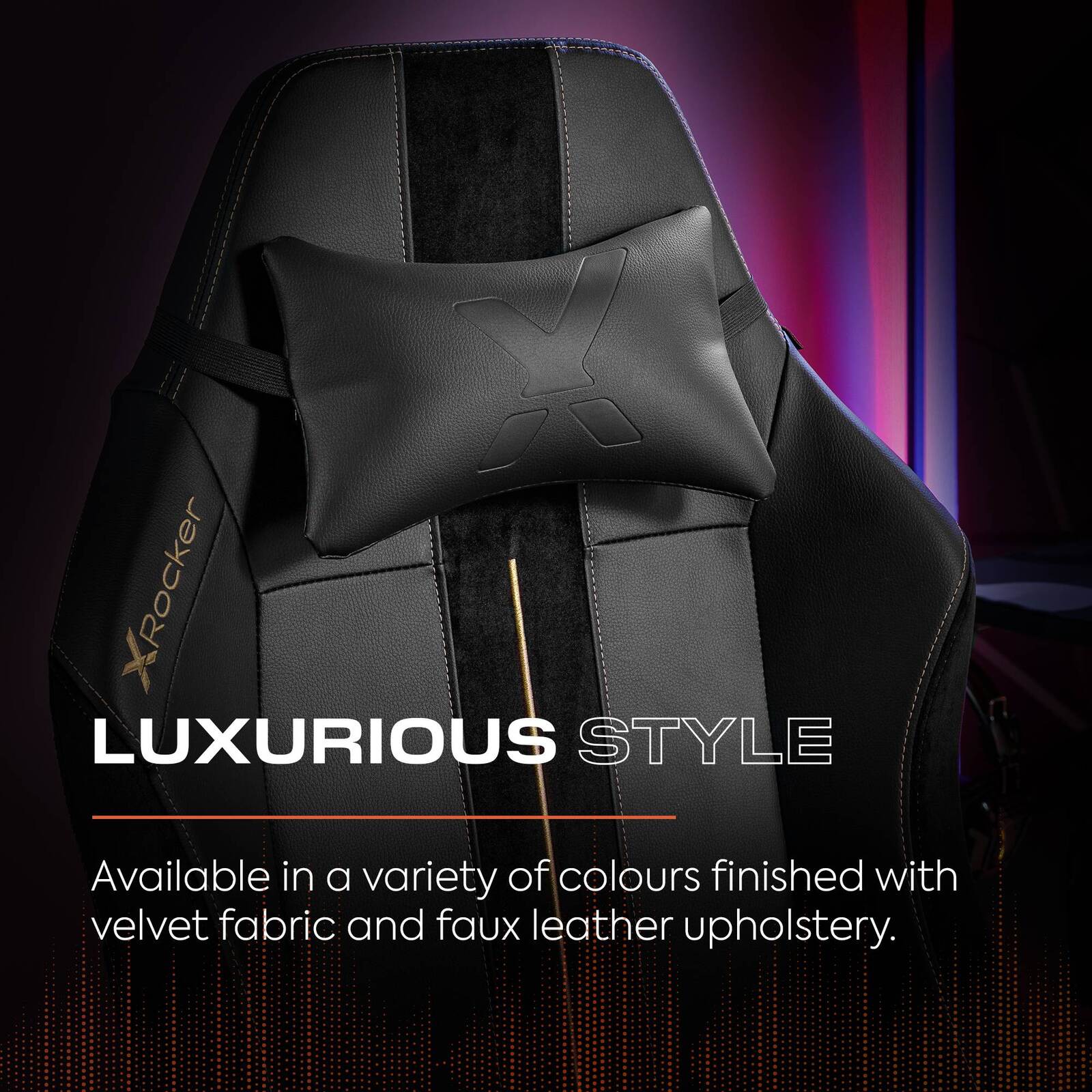 Onyx Ergonomic PC Office Gaming Chair - Fabric Black / Gold