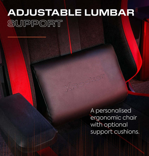 Onyx Ergonomic PC Office Gaming Chair - Fabric Black / Red