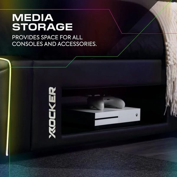 Oracle LED TV Gaming Bed - Black RGB