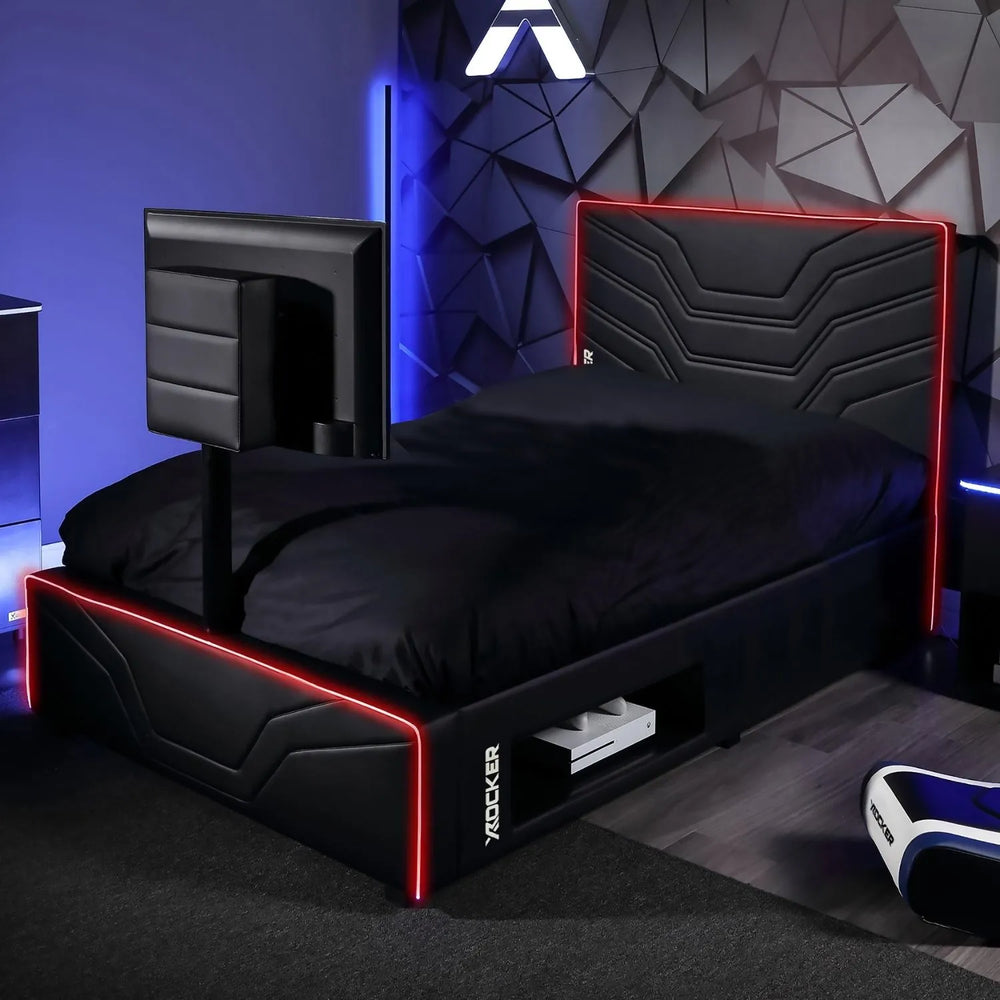 Oracle LED TV Gaming Bed - Black RGB