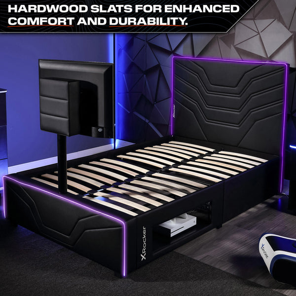 Oracle TV Bed by X Rocker – Smart bed with lighting and media features