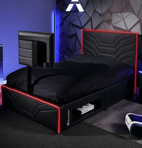 Oracle LED TV Gaming Bed - Black RGB