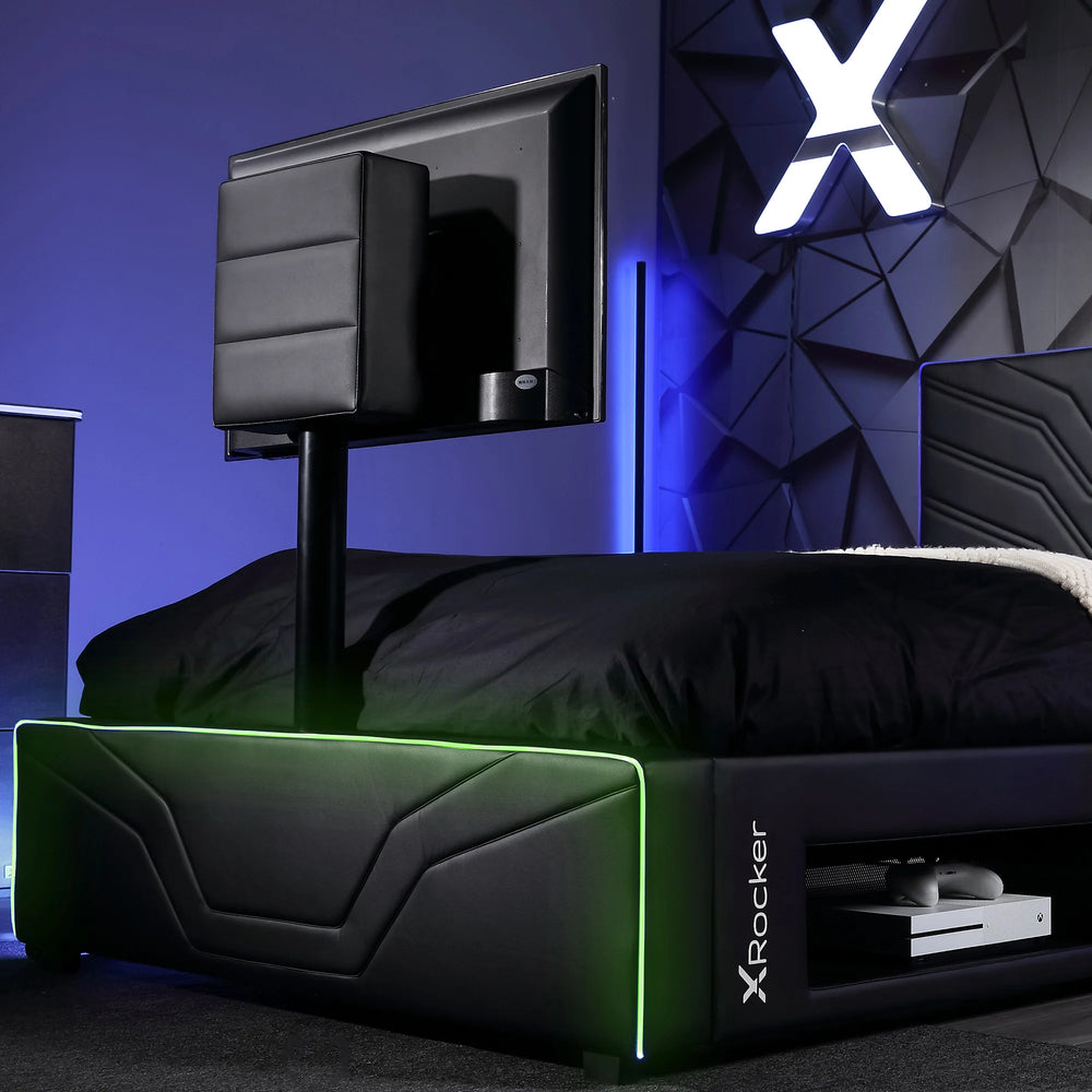Gaming Beds | X Rocker Oracle RGB TV Gaming Bed - Black