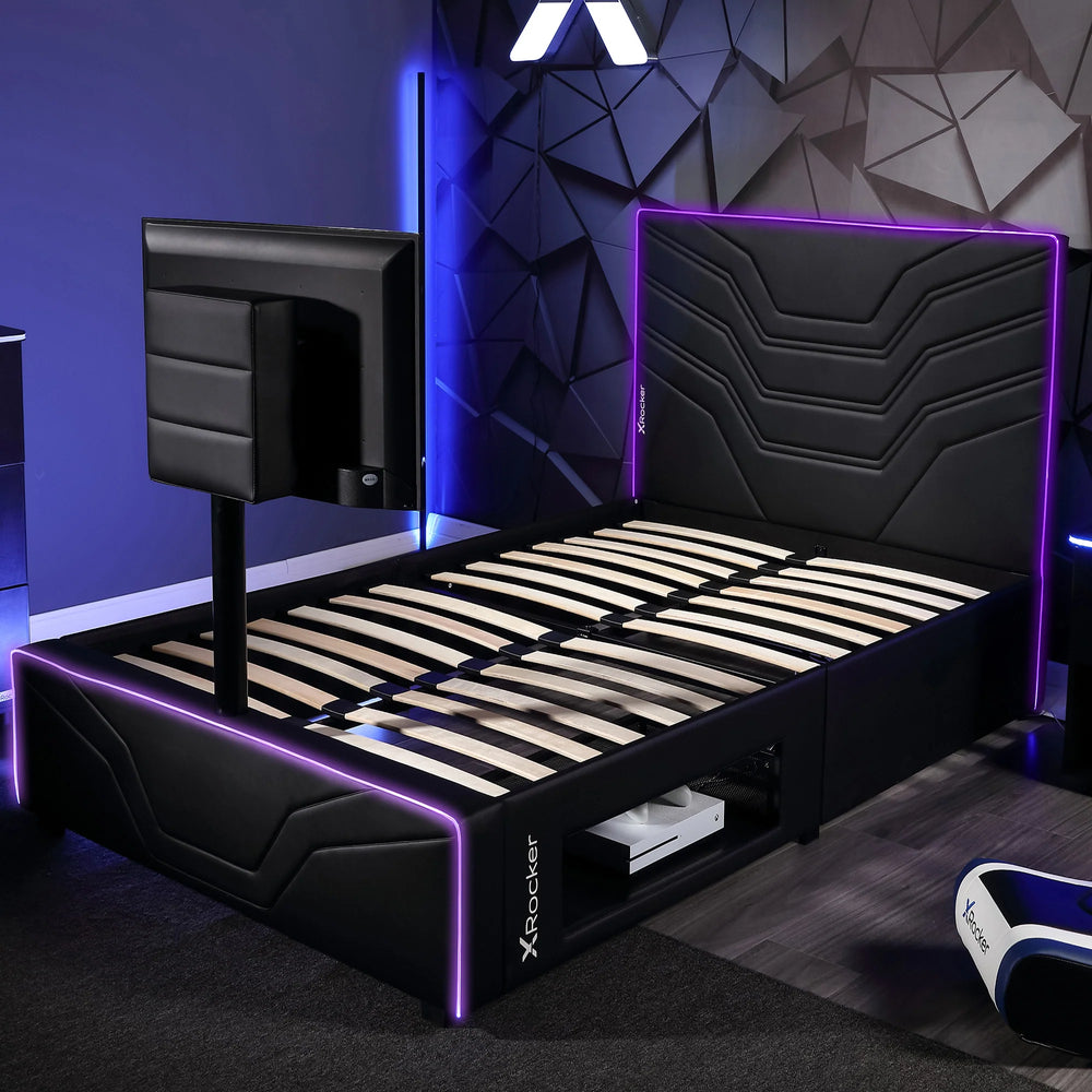 Gaming Beds | X Rocker Oracle RGB TV Gaming Bed - Black
