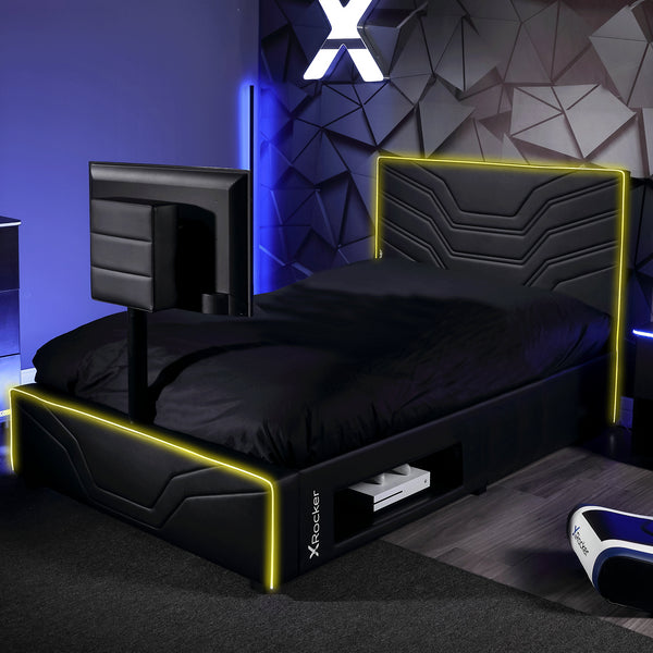 Oracle TV Gaming Bed with RGB LED Lights by X Rocker – Single Size