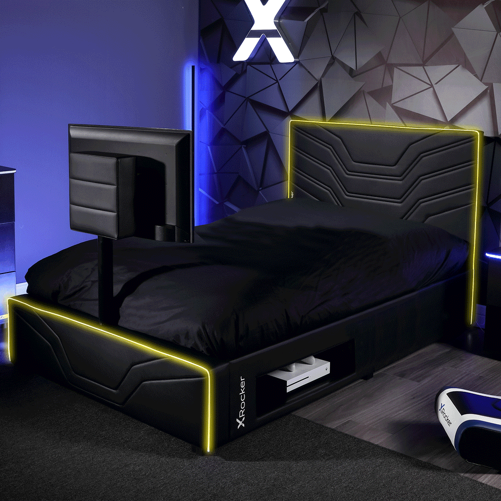 Gaming Beds | X Rocker Oracle RGB TV Gaming Bed - Black